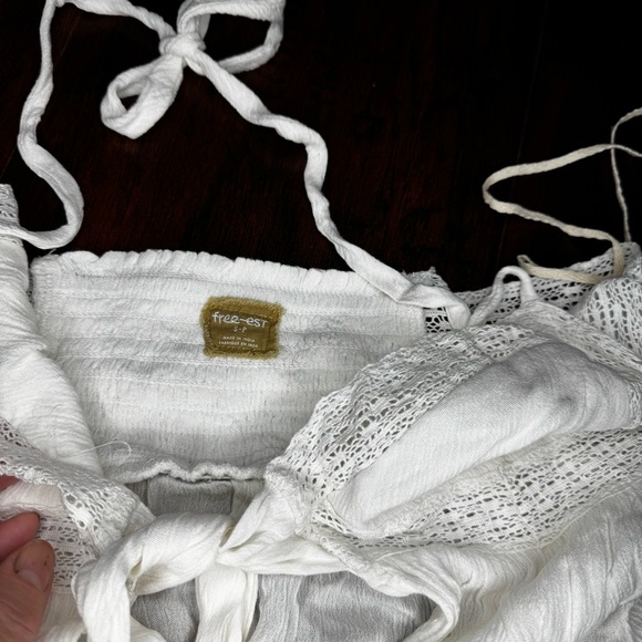 Free People Lorelai Maxi Top White/Ivory Bohemian Halter Top Medium NWT - Picture 5 of 14